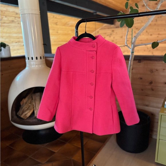 Vintage Pink Barbie Junior Wool Button-Up Coat with Satin Lining - Picture 1 of 9
